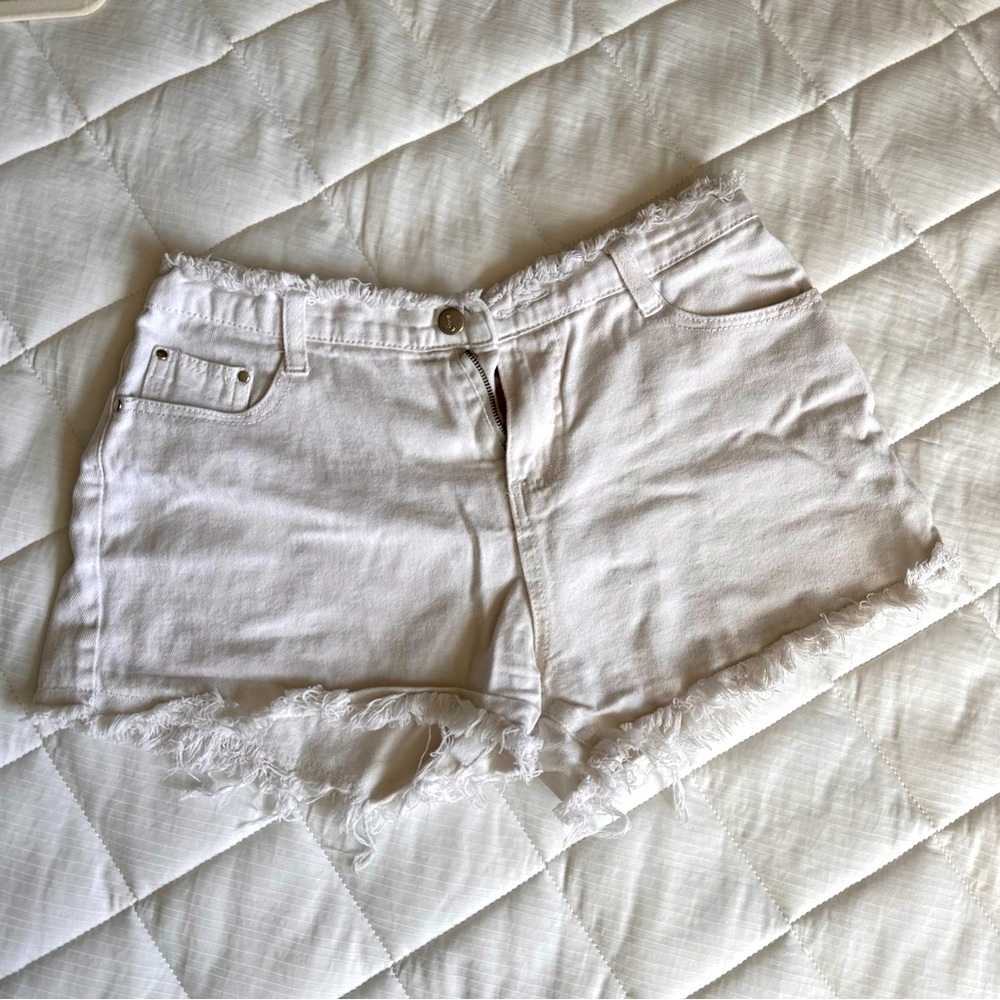 White denim shorts